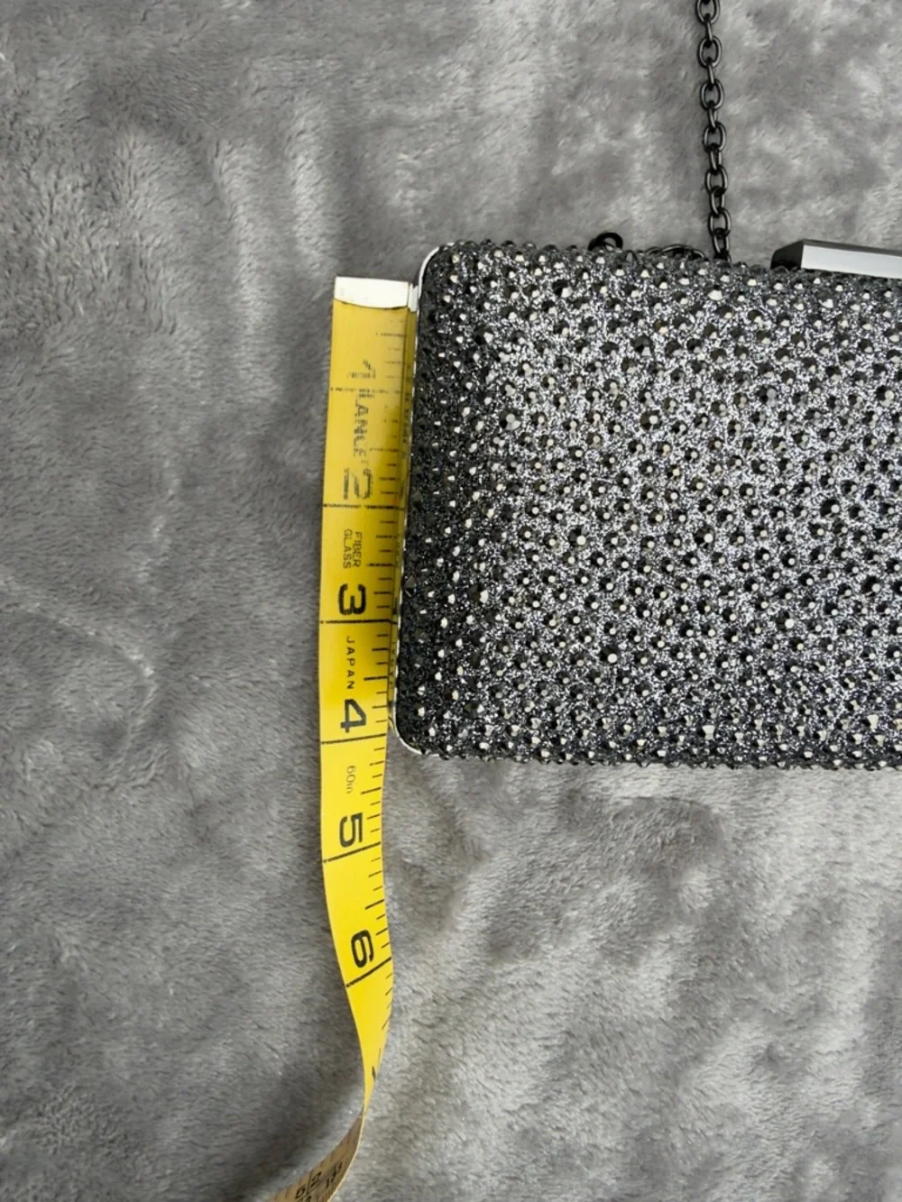 NATASHA Gunmetal Gray Swarovski Crystals Embellished Crossbody Evening Bag